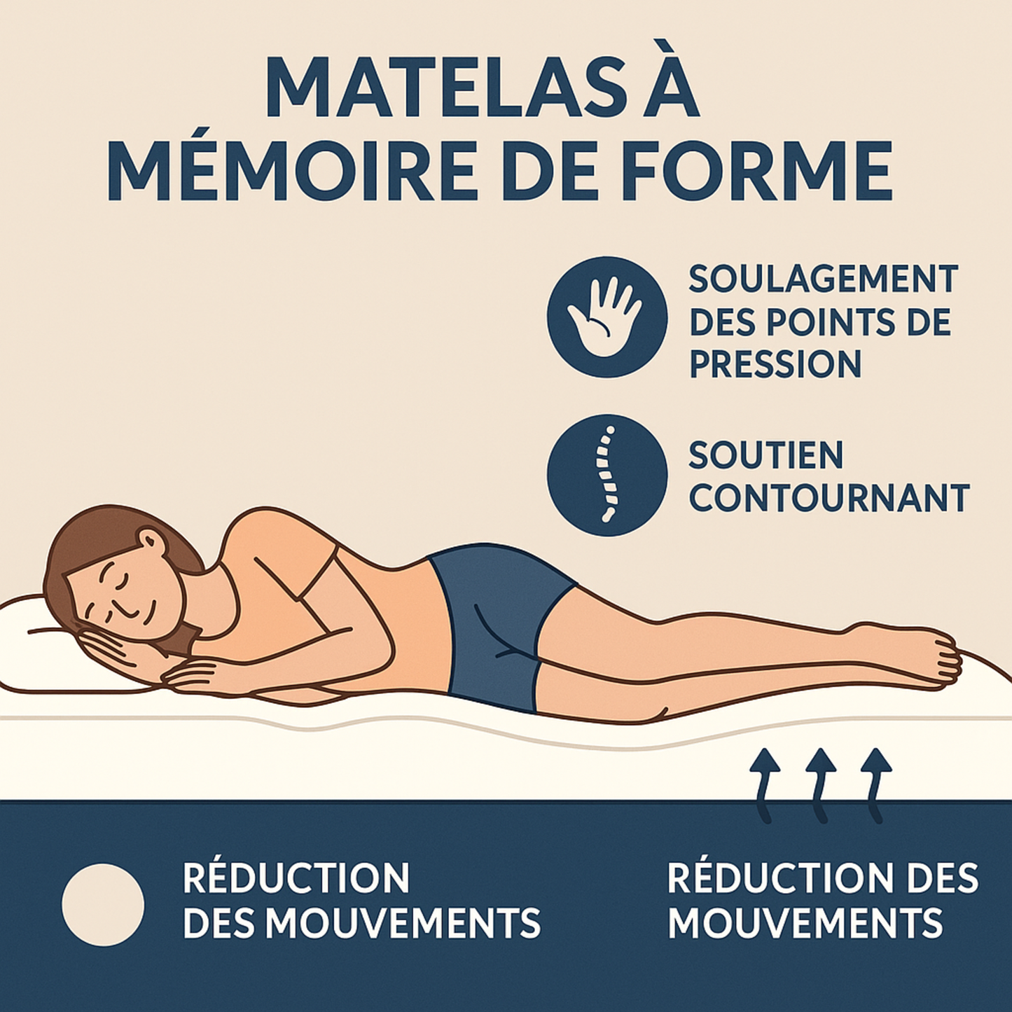 Matelas Universel ICE II : mémoire de forme et zones ergonomiques