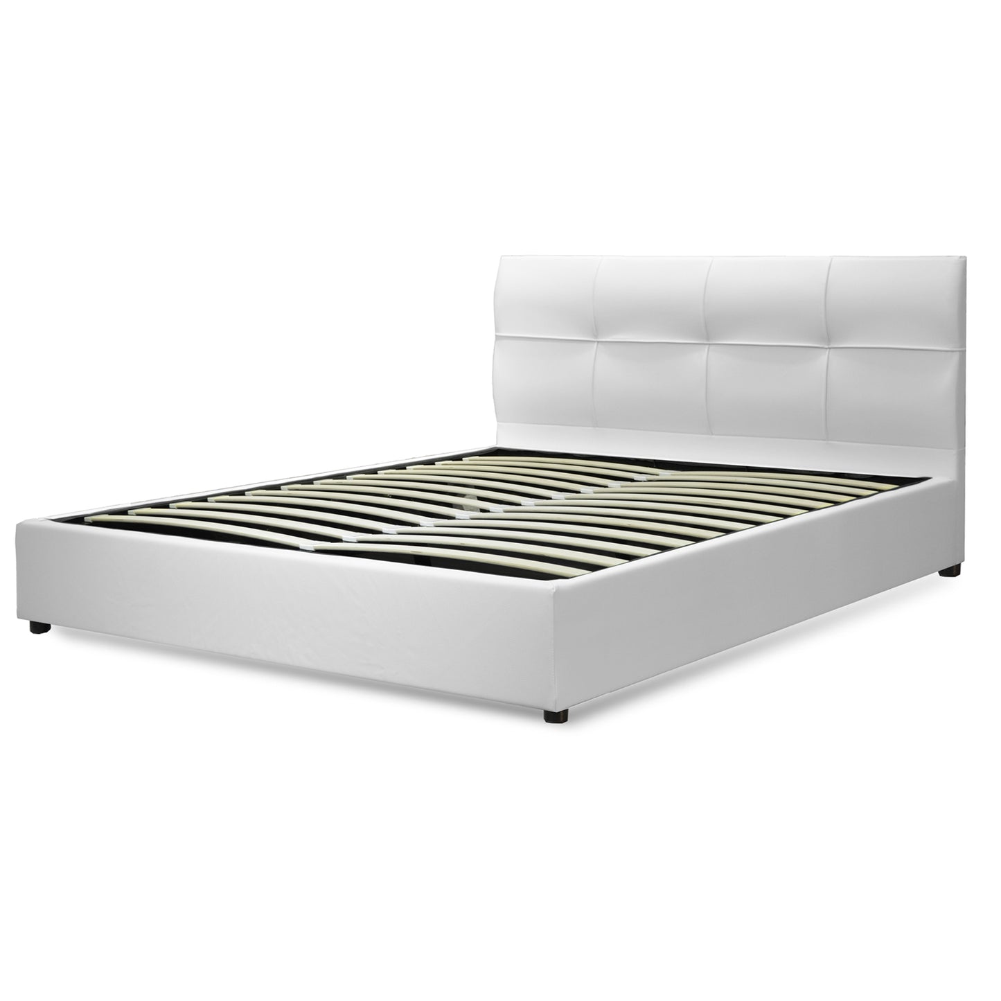 Lit Coffre Capri Deluxe Blanc : Simili cuir et sommier à lattes
