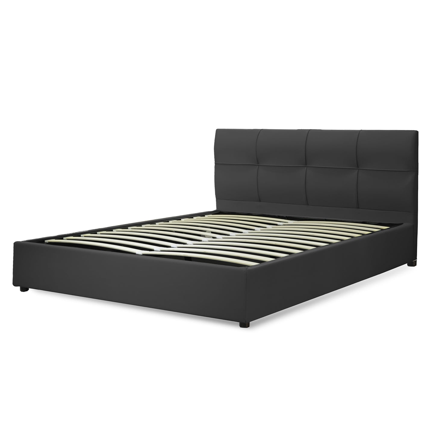 Lit Coffre Capri Deluxe Noir : Simili cuir et sommier à lattes