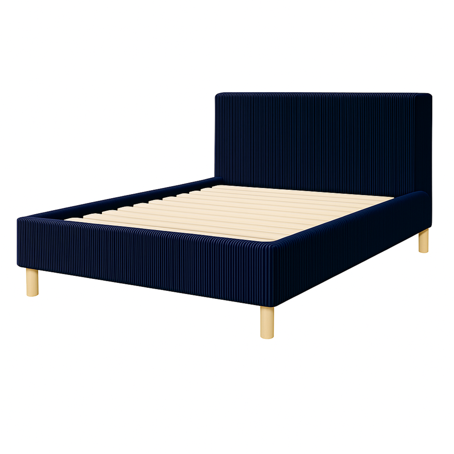 Lit Colisée avec tête de lit | Velours Bleu nuit | Robuste et confortable | Montage simple rapide