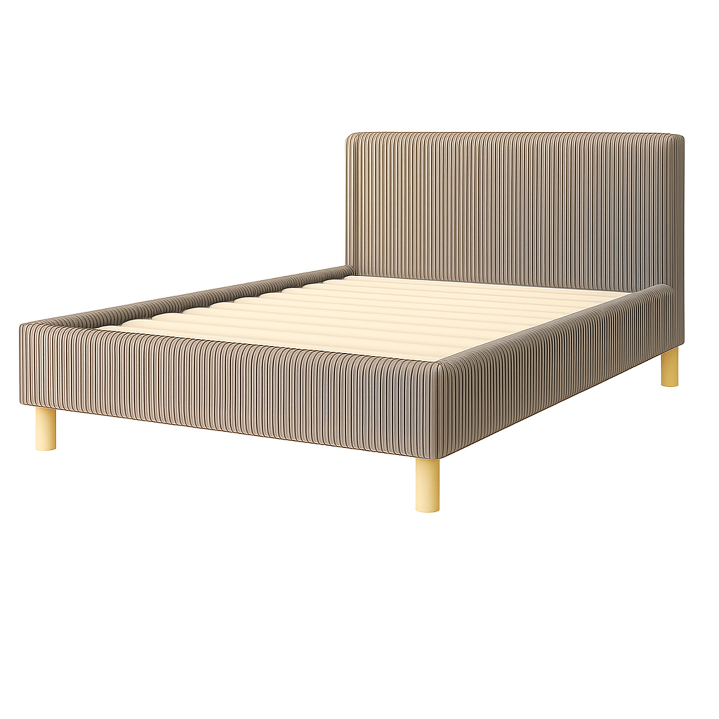 Lit Colisée avec tête de lit | Velours Gris | Robuste et confortable | Montage simple rapide