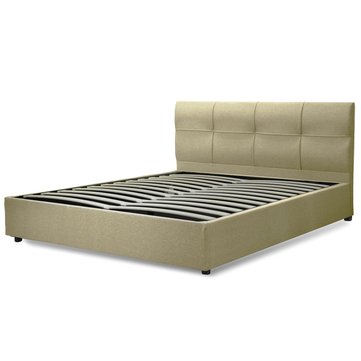 Lit Coffre Capri Deluxe Sable : Tissu et sommier à lattes