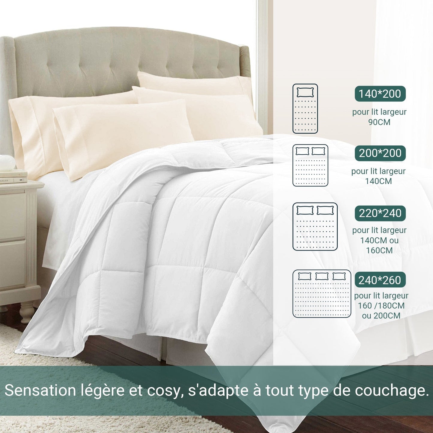 Couette Magique : Légère 170 g/m² multifonction