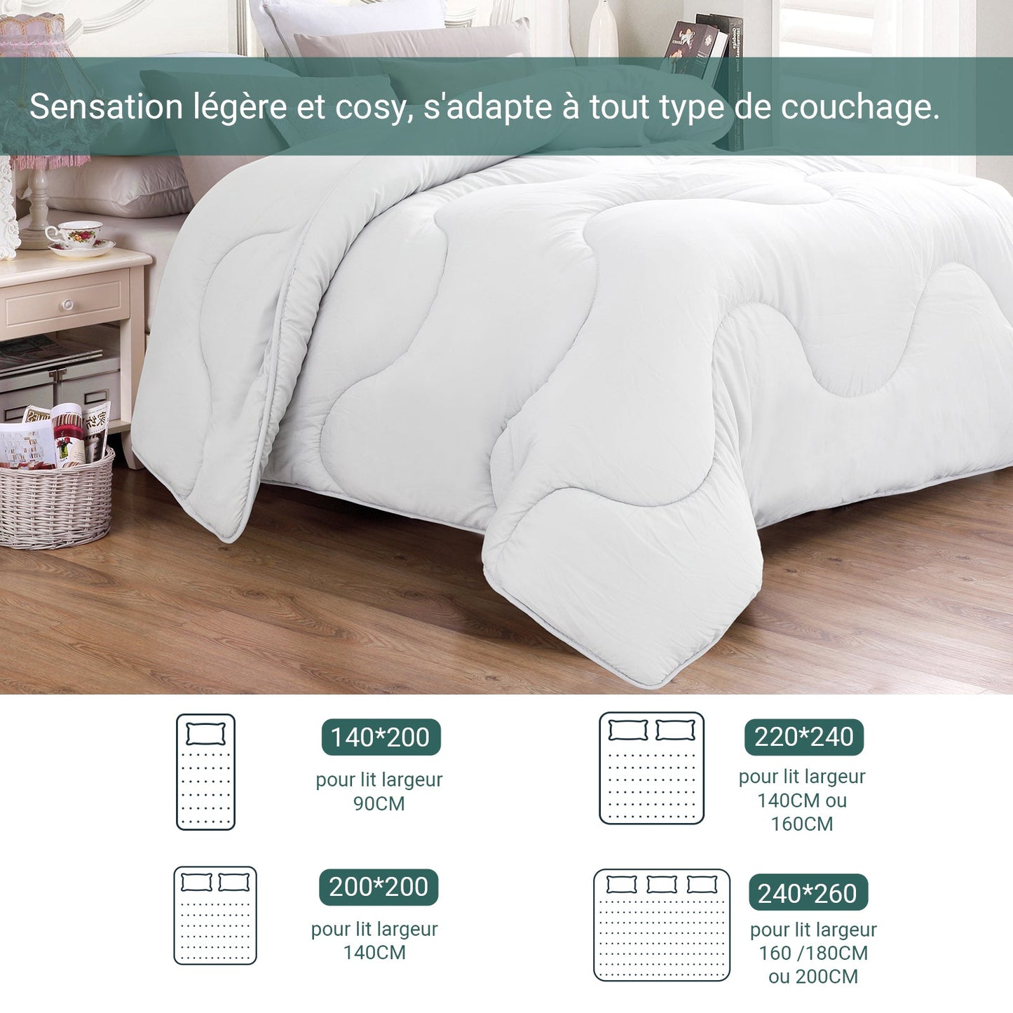 Couette Nuage : Très Chaude 600 g/m² Hiver