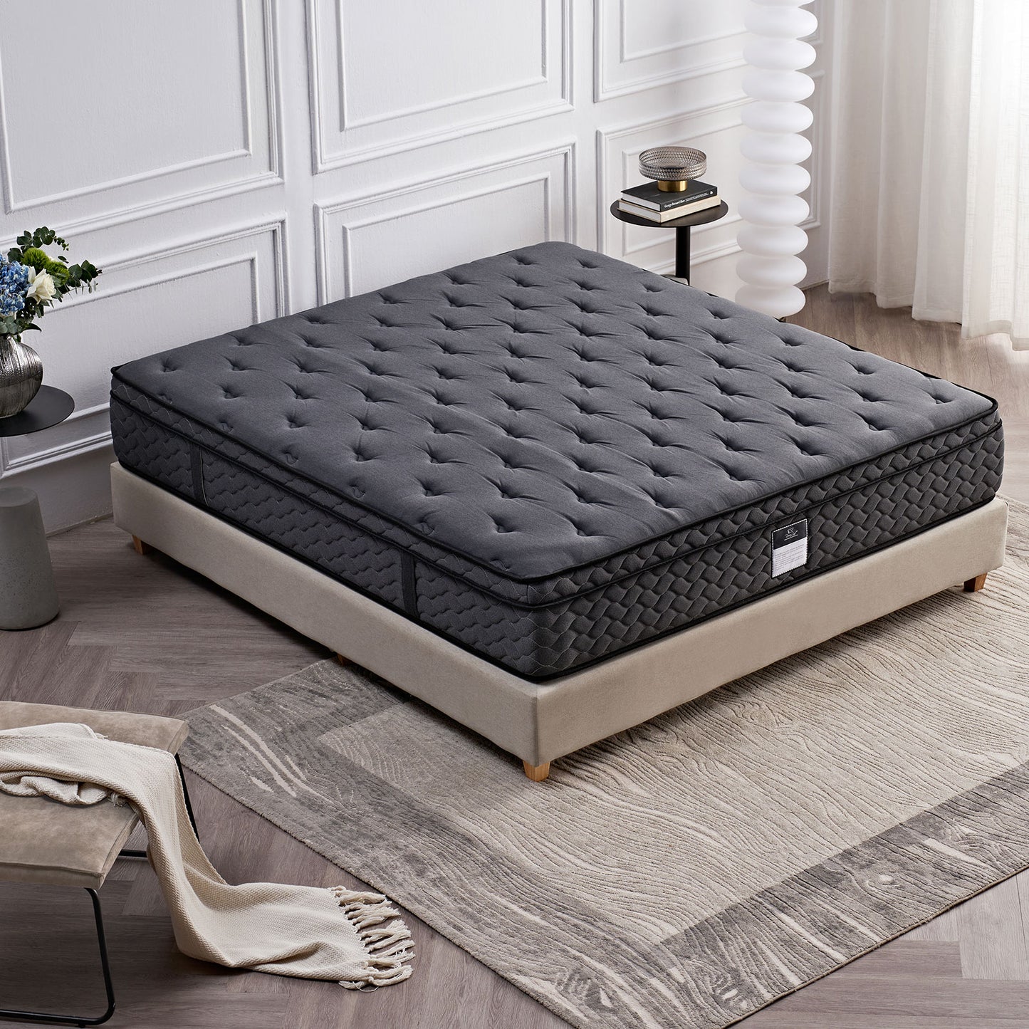 Matelas BIO Luxury Serenity : Mousse à mémoire de forme, ressorts ensachés et latex