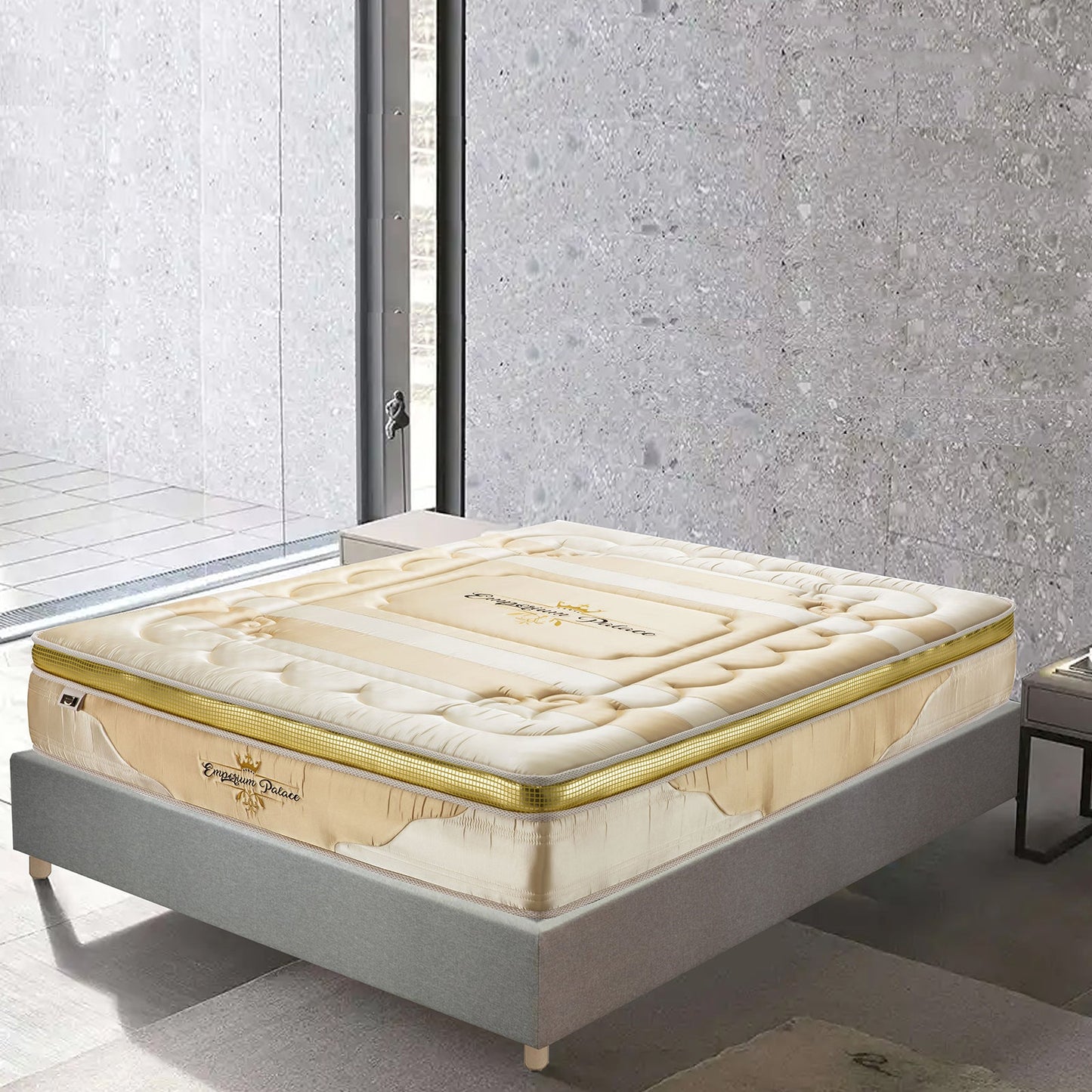 Matelas Emporium Palace : Mousse à mémoire de forme, ressorts ensachés et latex