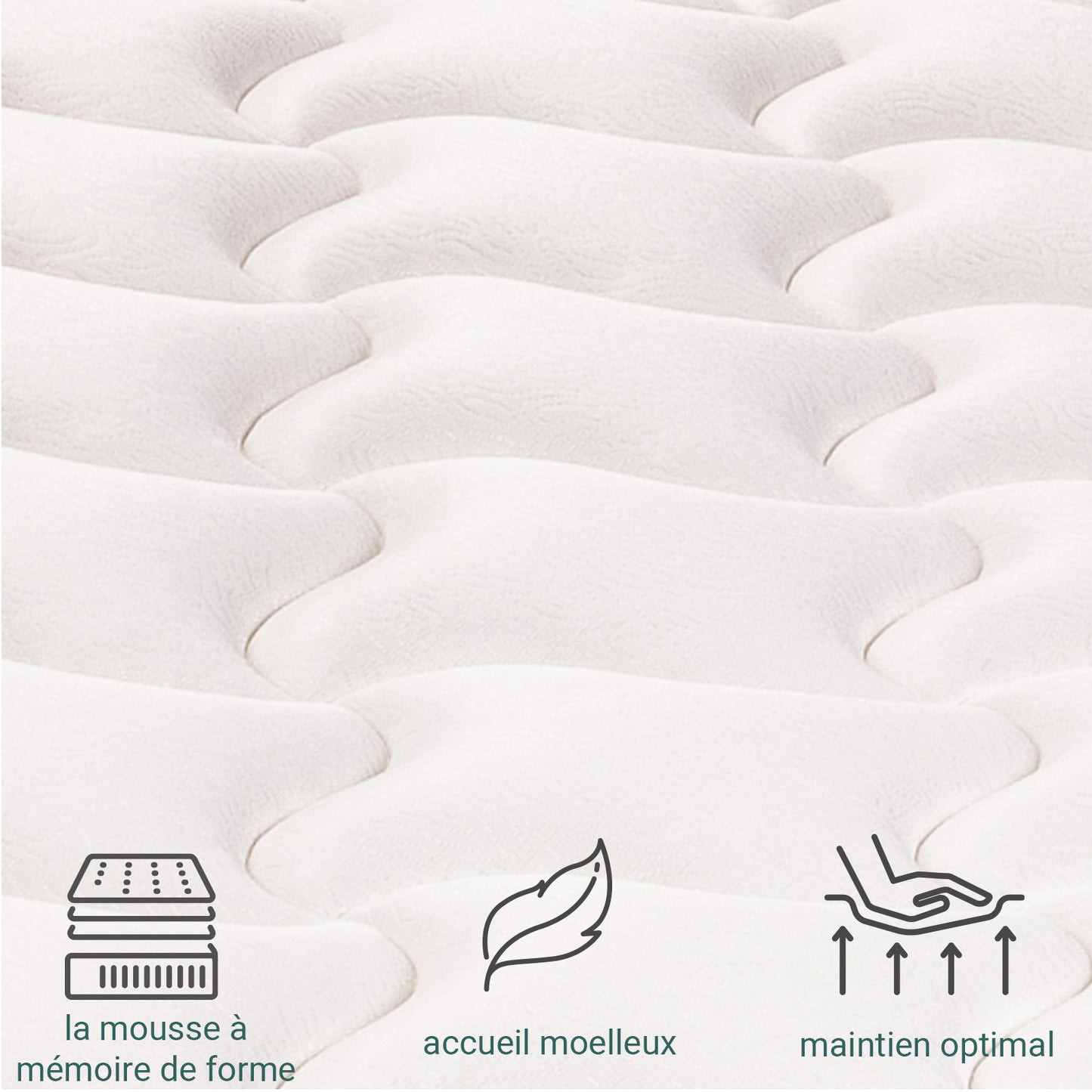 Pack Universel : Matelas à mémoire de forme + Sommier métal