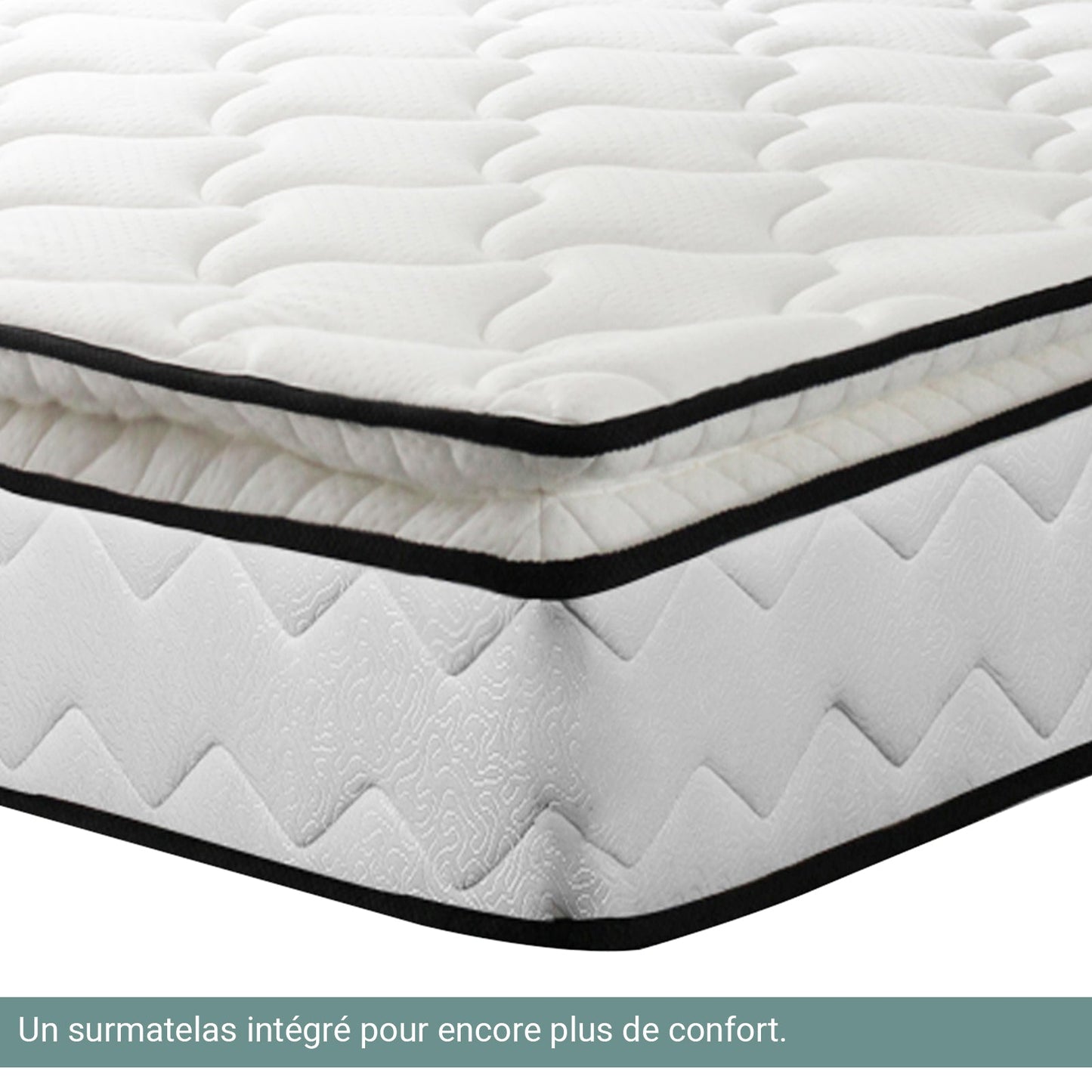 Pack Sampur : Matelas à mémoire de forme + Sommier à contour Tissu Gris foncé