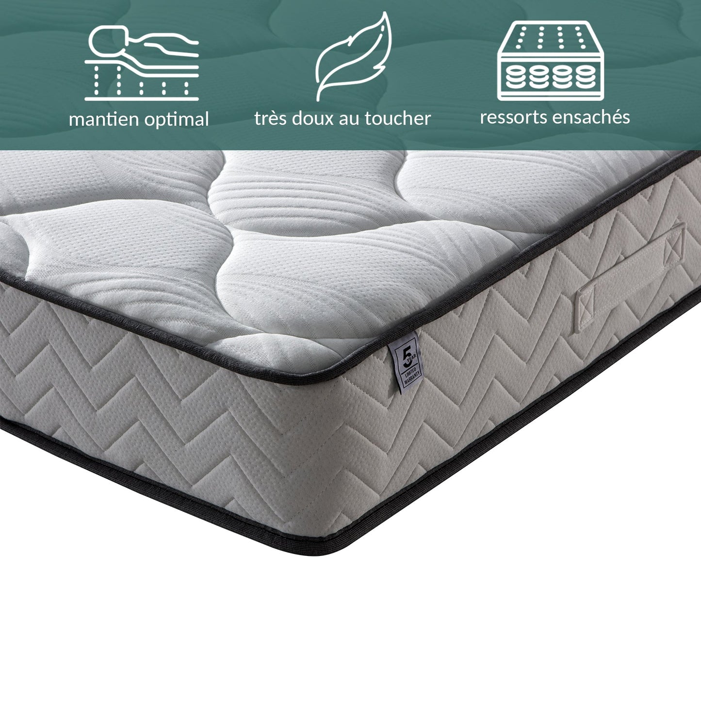 Matelas Atlanta : Ressorts ensachés et Mémoire de forme