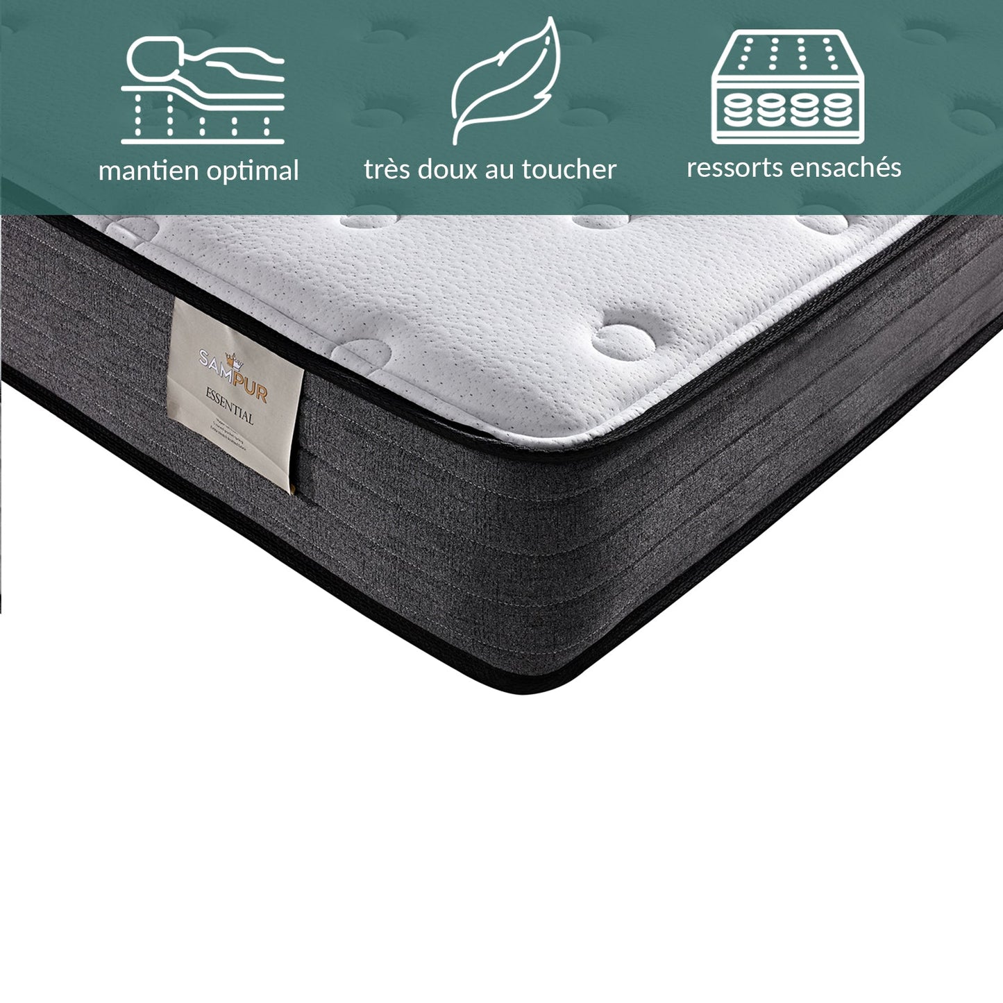 Matelas Essentiel : Mémoire de forme et Ressorts ensachés