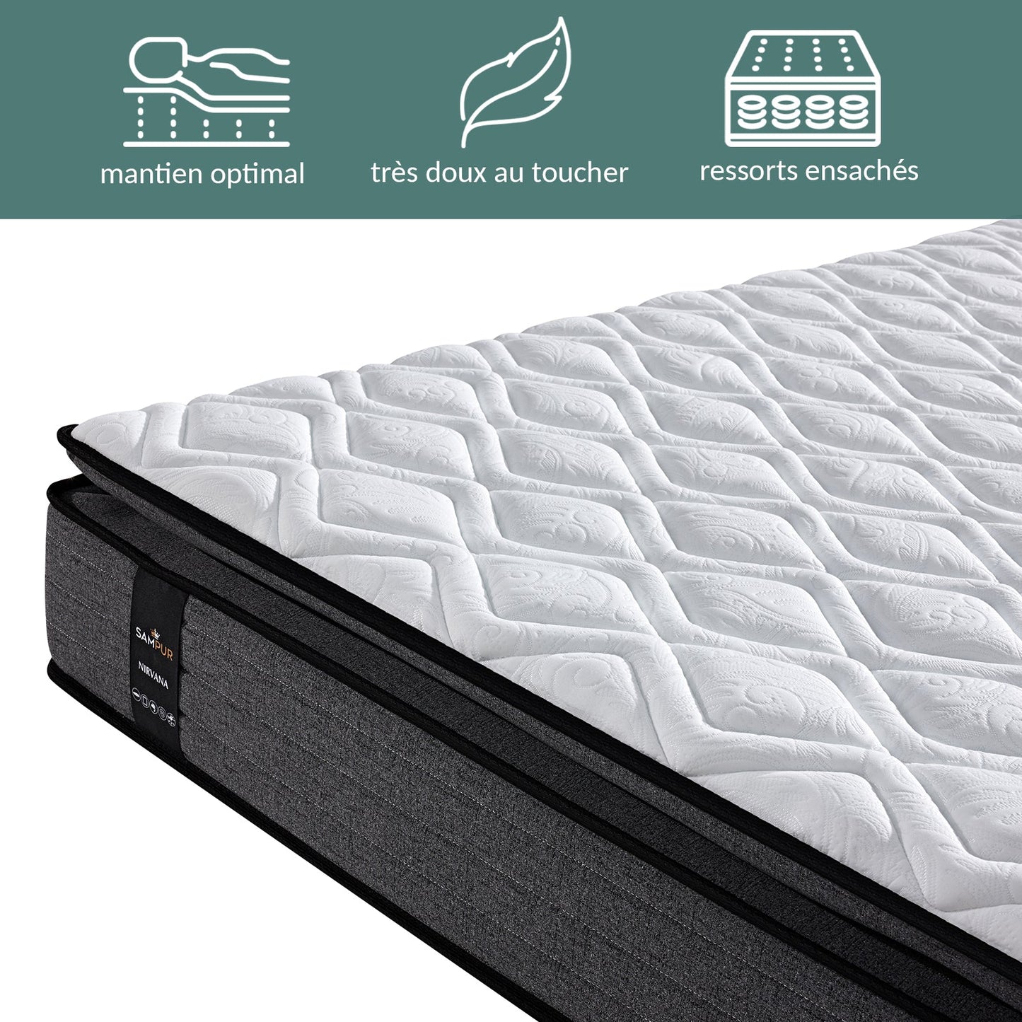 Matelas Nirvana : Mémoire de forme, Ressorts et Latex