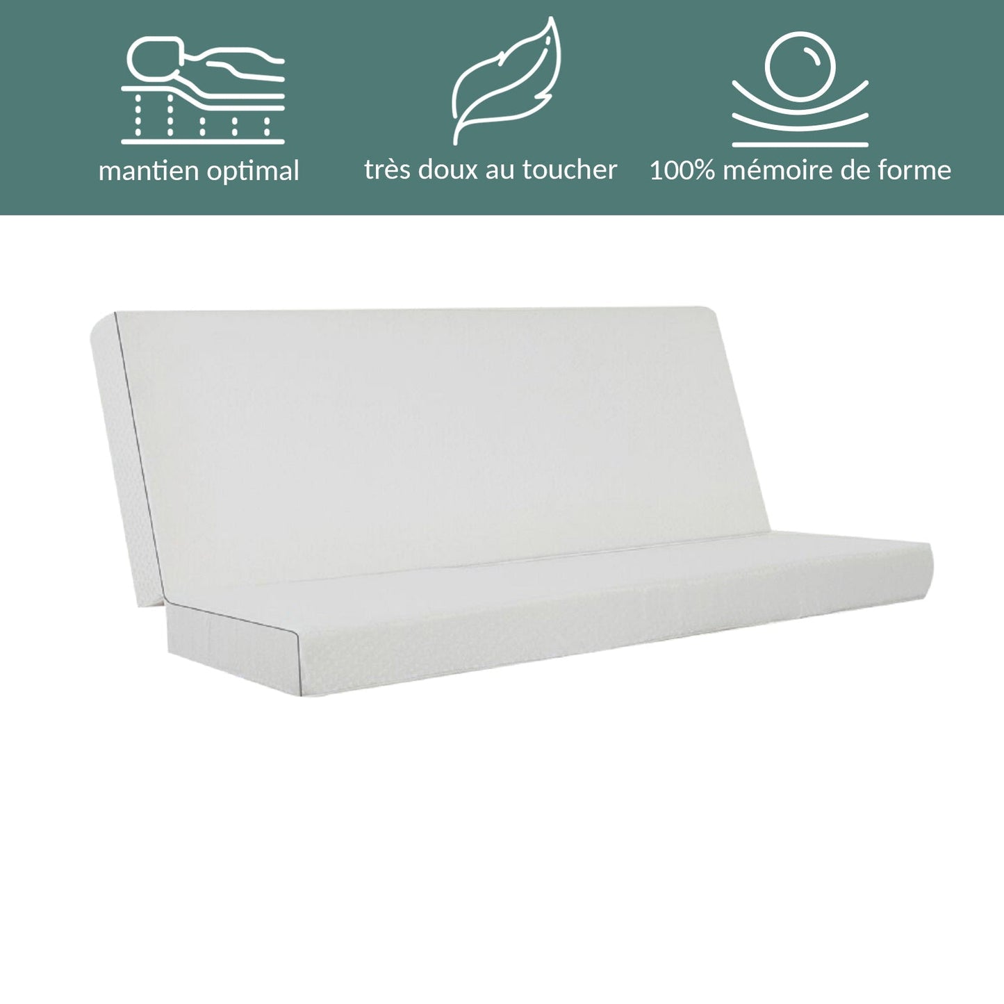 Matelas canapé convertible Clic Clac : mémoire de forme 12 cm d'épaisseur