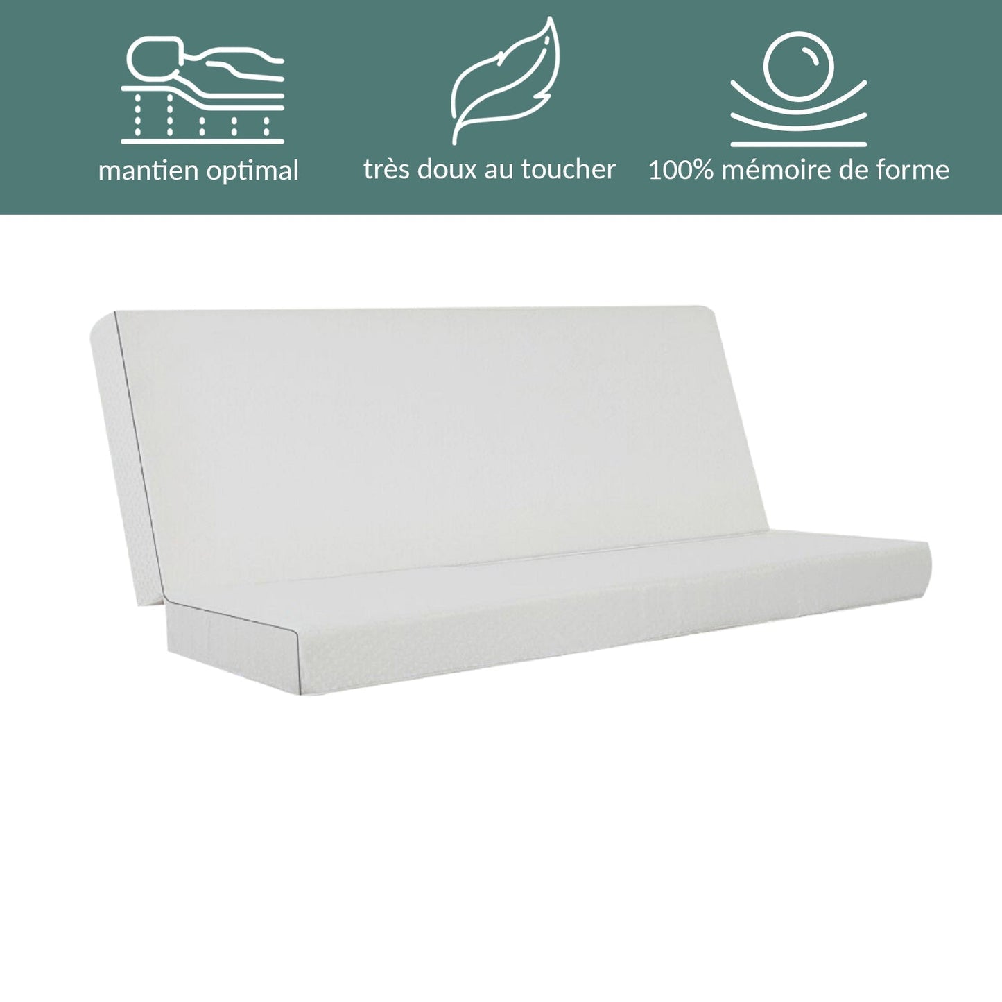 Matelas canapé convertible Clic Clac : mémoire de forme 15 cm d'épaisseur