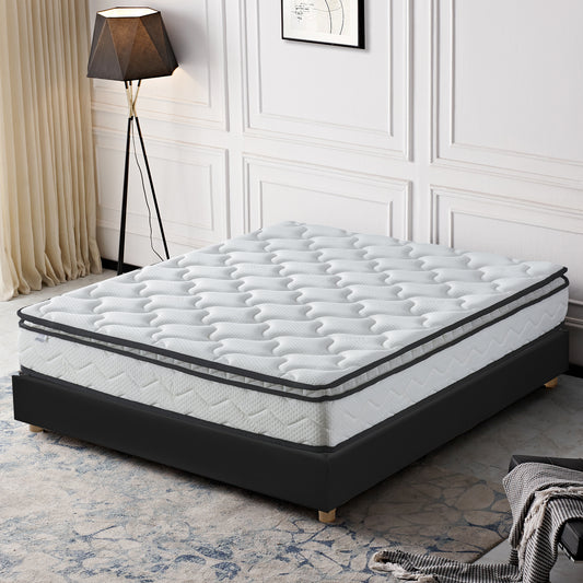 Pack Sampur : Matelas à mémoire de forme + Sommier à contour Tissu Gris foncé