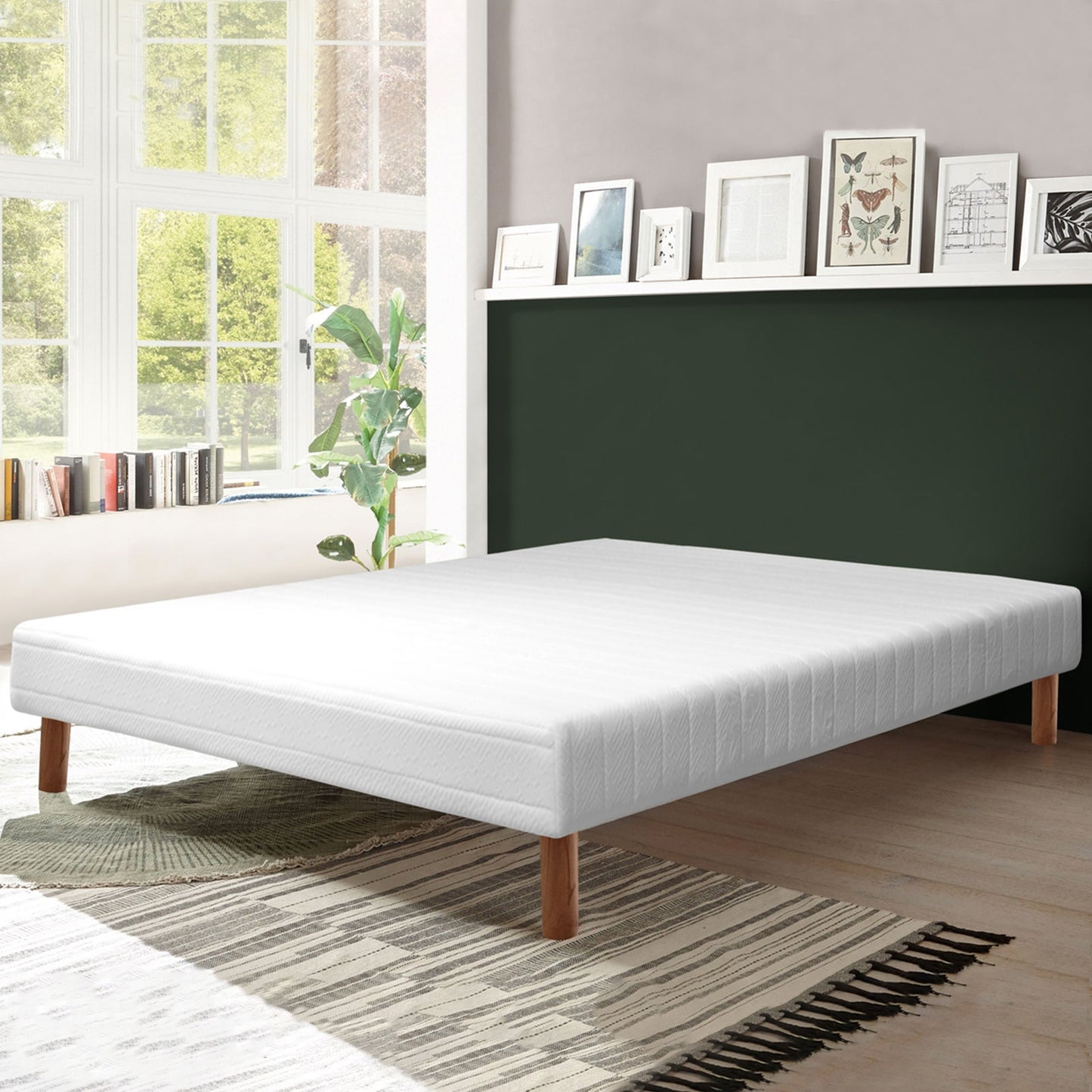 Sommier Confort : Contour tissu et Structure en bois